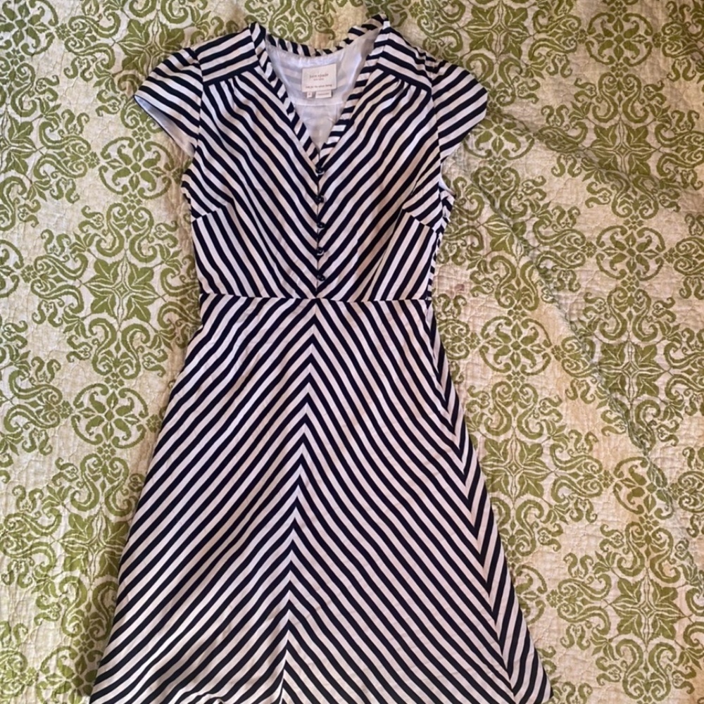 black and white striped dress